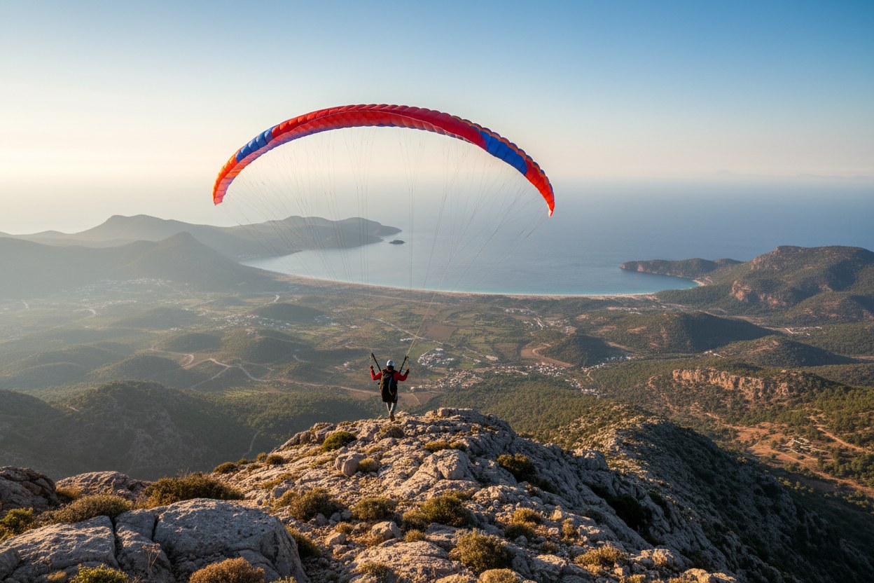 Fethiye üzerinde kulüp uçuşundan bir kare